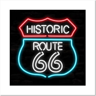 Route 66 Man Cave Neon Pipe Sign Posters and Art